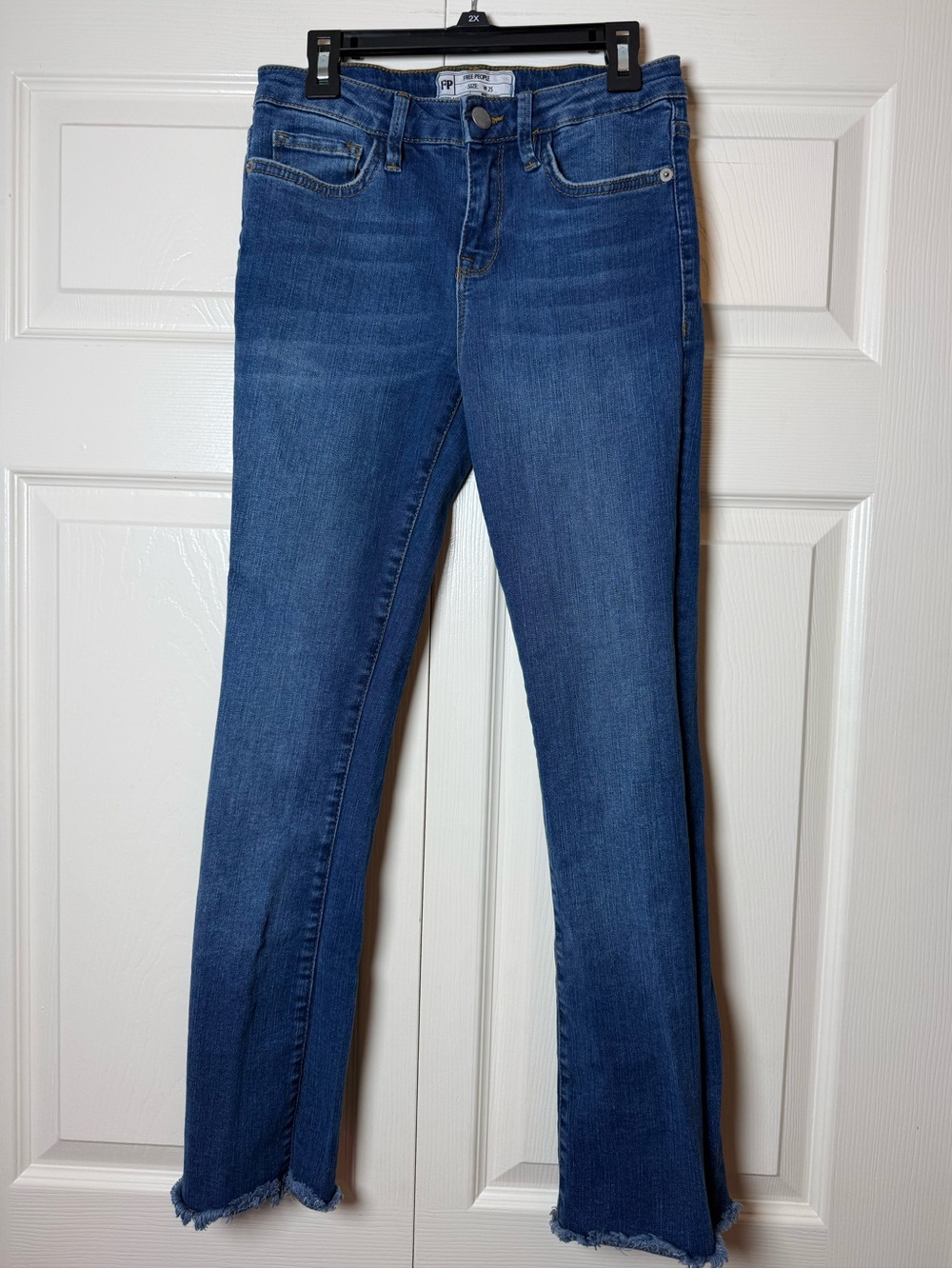 Free People High Waist Skinny Fit Frayed Hem Cropped Jeans